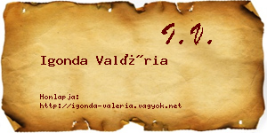 Igonda Valéria névjegykártya